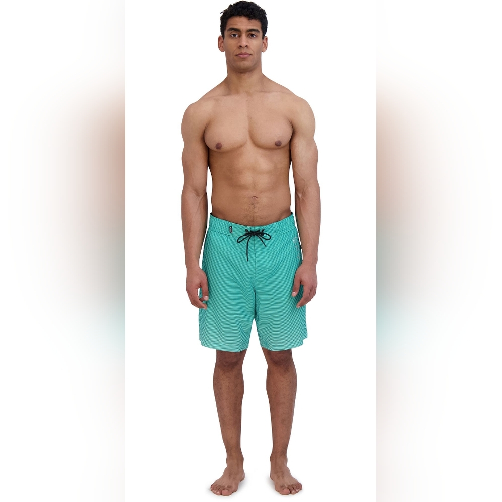 NWT Spyder Quick Dry Board Shorts Lightweight 9" Swim Trunks Duo Green Stripe XL